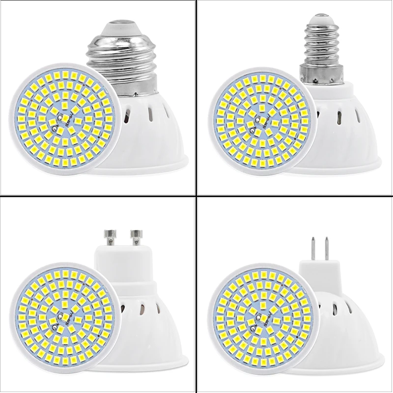 Светодиодная лампа GU10 E27 E14 MR16 3 Вт 5 7 220 в 240 В 6 шт./Лот светодиодная SMD 2835 48