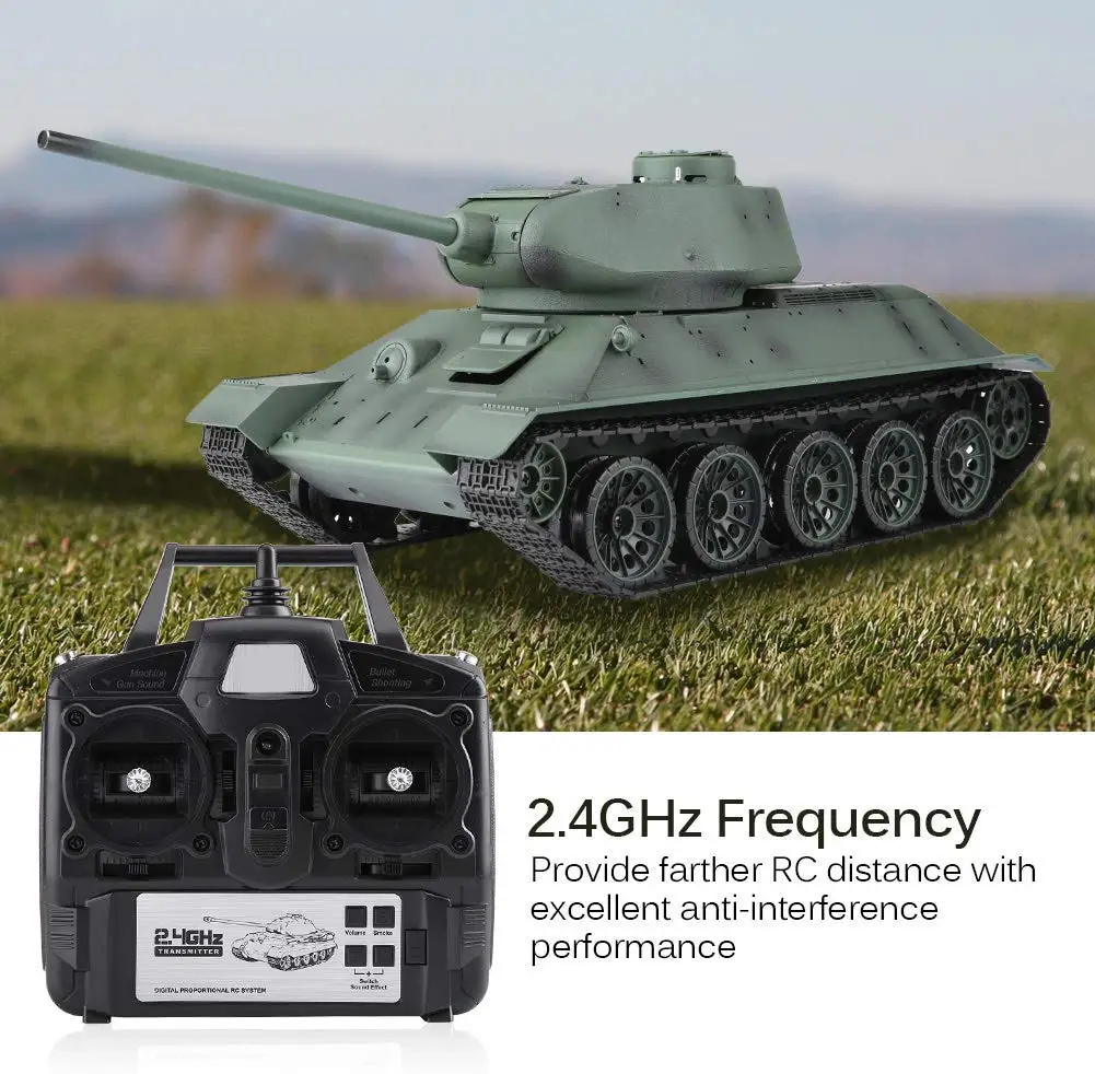 

Henglong 3909 1:16 Soviet Union T-34/85 RC Medium tank 2.4GHz Frequency Remote Control Simulation Model T-34 RC Tank