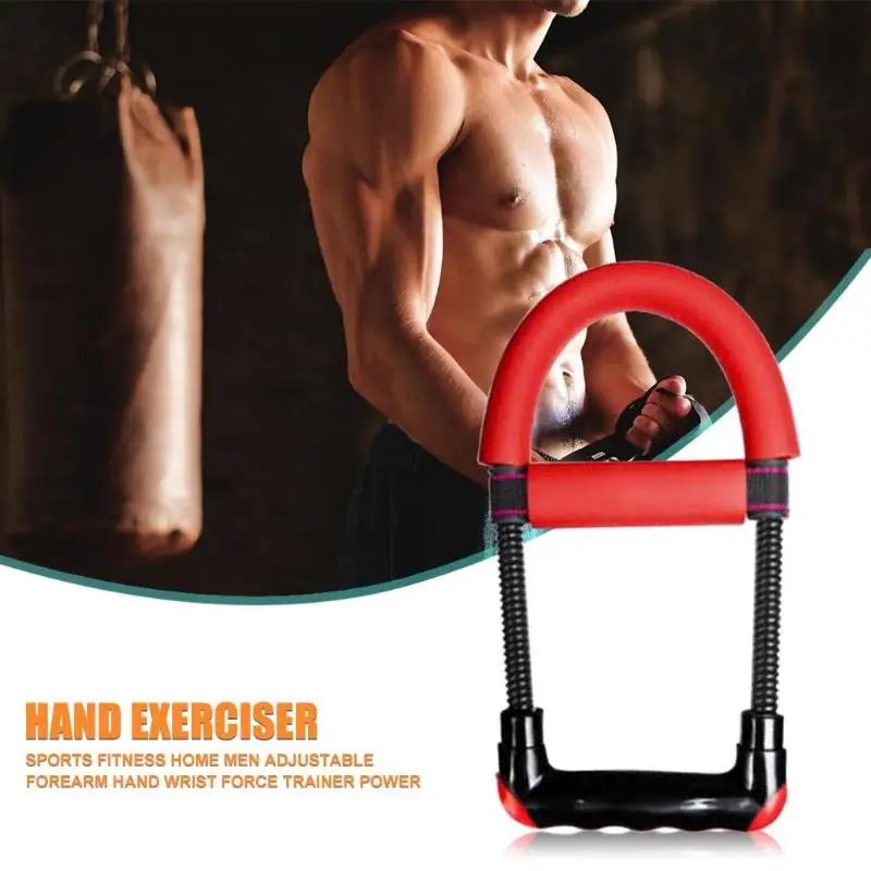 Home Men Hand Grip Arm Trainer Adjustable Forearm Hand Wrist Exercises Force Trainer Power Strengthener Grip Fit Bodybuilding