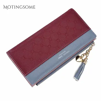 

Simple Style Women Wallets PU Leather Long Style Tassel Card Holder Elegant Purses Phone Clutch Money Bag Luxury Design 2020 New
