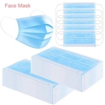 

Fast Delivery 20-500pcs Disposable Mask 3 layer Anti Bacterial Safe Breathable Cloth Facial Protective Cover Anti-dust Face Mask