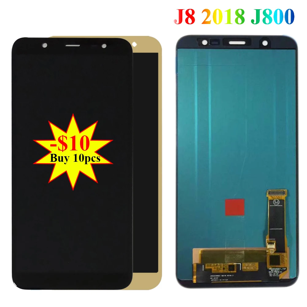 Najtaniej Super AMOLED LCD do Samsunga J8 2018 J810 J810M J810F J810G J810Y wyświetlacz ekran dotykowy LCD Digitizer części zamienne do montażu
