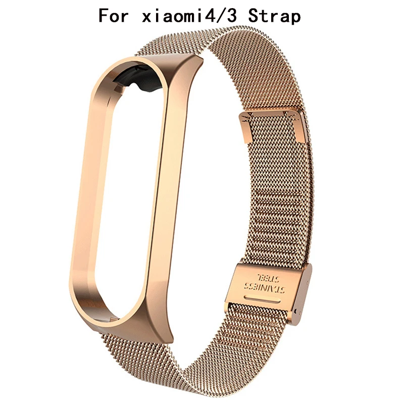 mi4 3 Strap Силиконовый стальной ремешок для Xiao mi 3 4, умный браслет из нержавеющей стали, сменный ремешок для mi band 3 4, Xiao mi, умный Браслет - Цвет: mi4 3 Strap