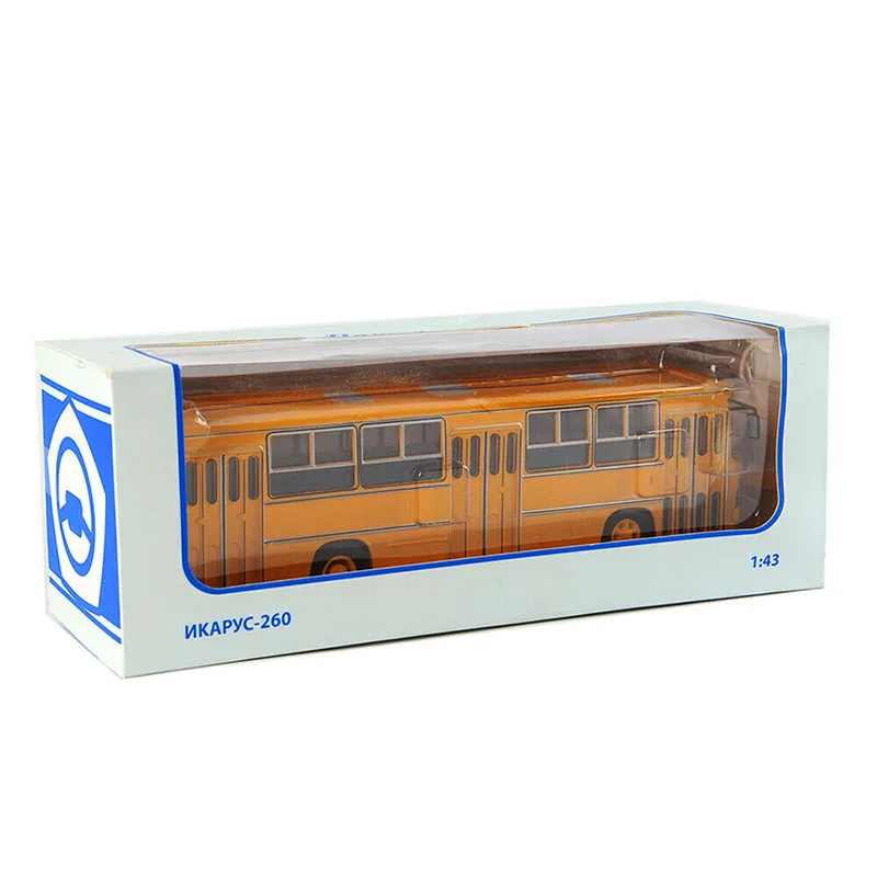 Модель автомобиля, игрушки для фанатов, Коллекционная модель 1/43, масштаб, Советская Россия, Икар, IKARUS-260, модель автобуса, литая под давлением, двухэтажная модель автомобиля 25 см