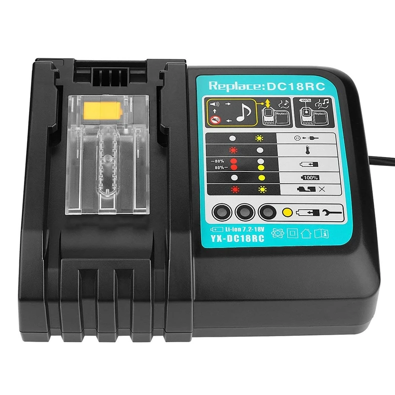 AMS-Li-Ion Зарядное устройство 3A зарядный ток для Makita 14,4 V 18V Bl1830 Bl1430 Dc18Rc Dc18Ra Электроинструмент Dc18Rct зарядка Eu Plu