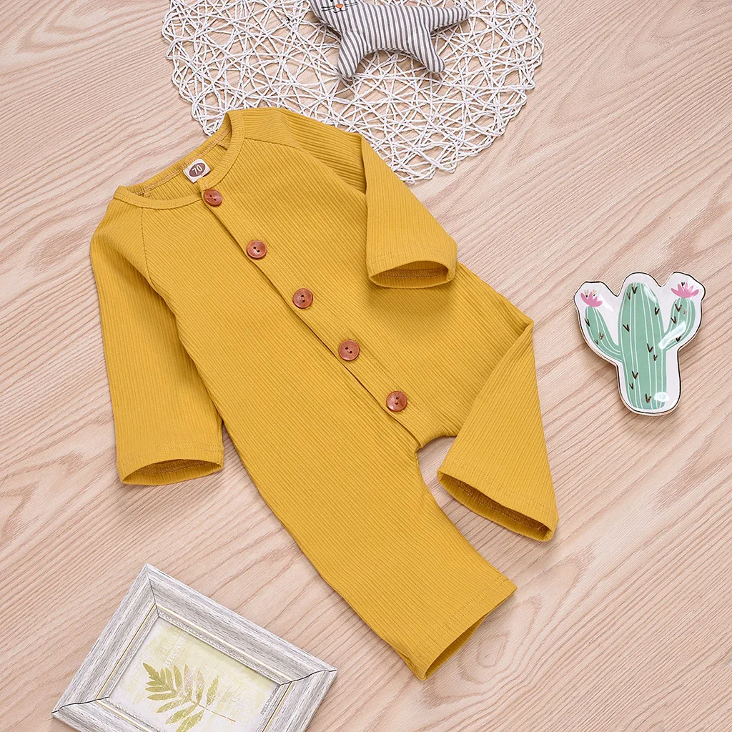Baby Boys Girls clothes Overalls for Newborn winter jumpsuit комбинезон детский Long Sleeve Solid Romper Jumpsuit Clothes#4