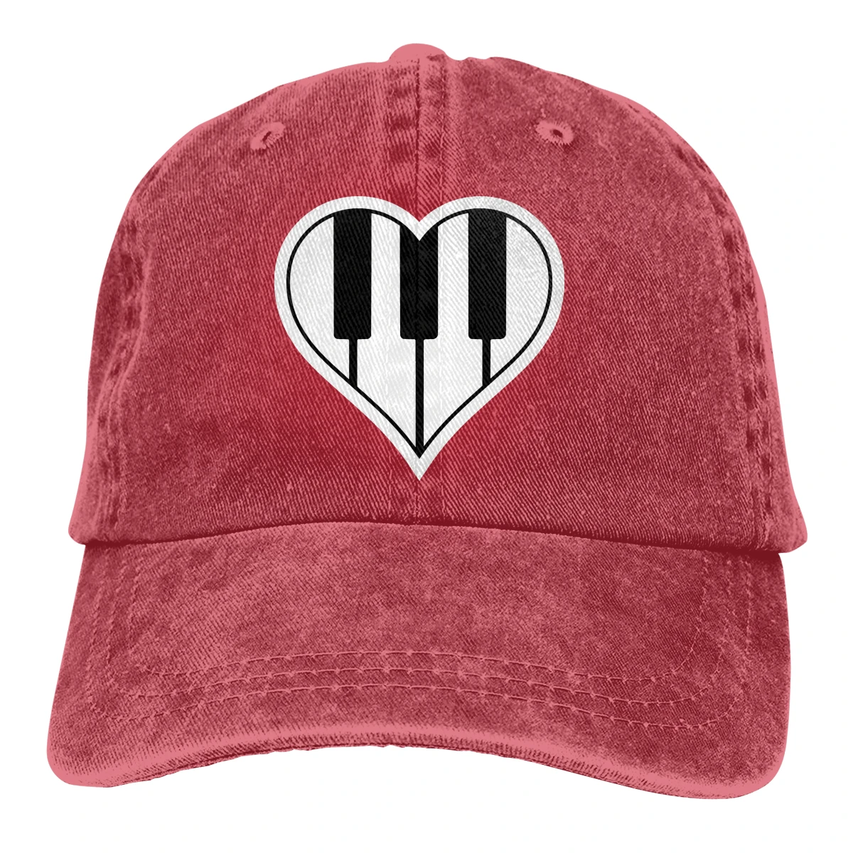 Сердце любовь пианино ключи Casquette черный унисекс Мужские и женские деним Strapback бейсболка Регулируемая Гольф папа шляпа