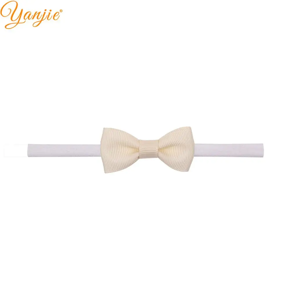 ivory 16 шт./лот, новинка, 2 дюйма, ленты, банты для волос, нейлоновые повязки на голову,, одноцветные, эластичные, корсажные, сделай сам, аксессуары для волос для детской вечеринки - Цвет: ivory