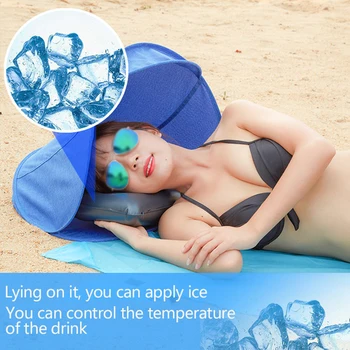 

Beach Summer Practical Foldable Canvas UV Protection Portable Sun Shelter Face Tent Outdoor Personal Lightweight Awning