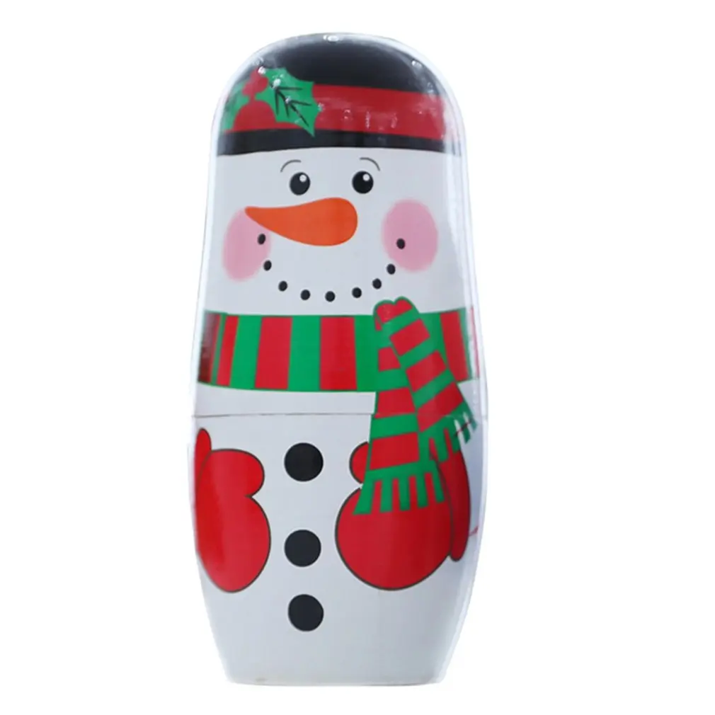 snowman Креативные рождественские деревянные куклы, расписанные вручную, детские подарки, русская традиционная Матрешка, рождественские украшения - Цвет: snowman