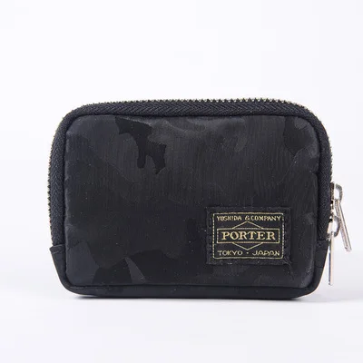 Японский и корейский бренд мужской кошелек нейлоновая ткань короткий женский кошелек сумочка повседневные женские кошельки Молодежный кошелек - Color: Black camouflage
