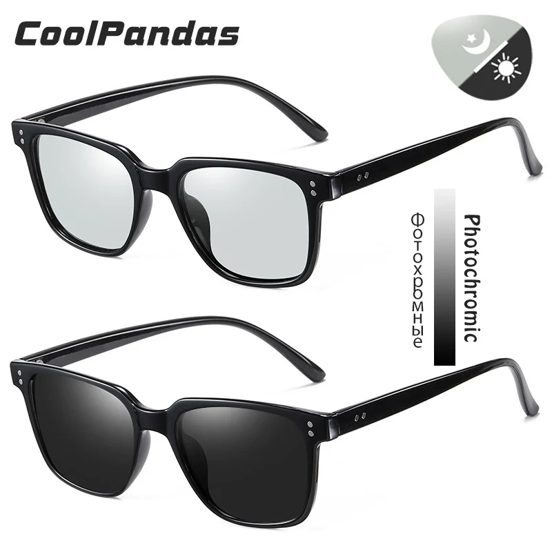 CoolPandas брендовые Квадратные Солнцезащитные очки мужские поляризованные очки для вождения женские классические винтажные фотохромные очки gafas de sol hombre