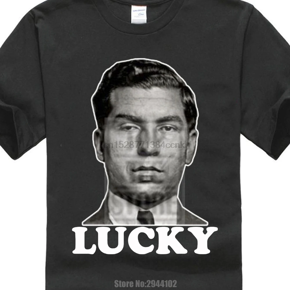 Лидер продаж Мужская футболка модная с надписью Lucky Luciano итальянская мафией |