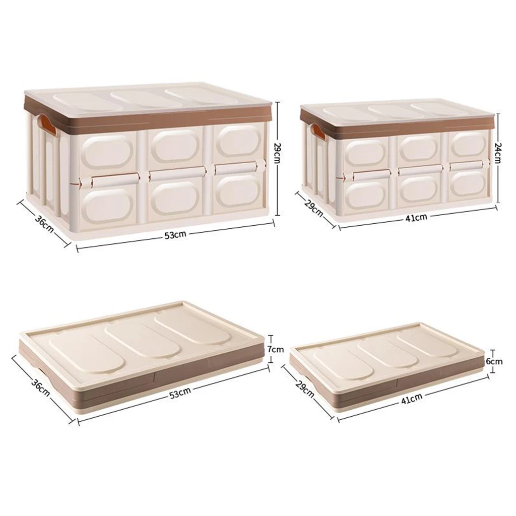 Car Trunk Storage Box Collapsible Storage Bins with Lid Black_30L