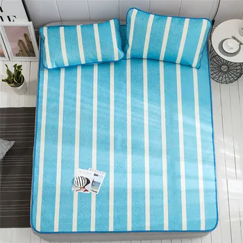 

Foldable Cooling Pad 3D Print Summer Ice Silk Cooling Mat Fixing belt Anti-slip For Blanket Sleeping Bed Cushion with pillowcase