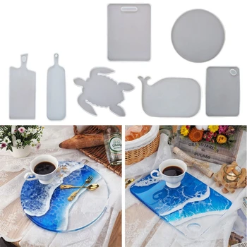

Beach Turtle Whale Tray Resin Mold Round Rectangle Serving Tray Coaster Silicone Molds Epoxy Resin Tray Molds Craft Tool