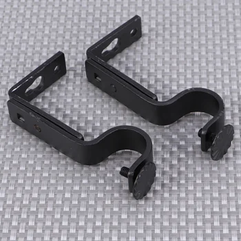 

2pcs 18-22mm Adjustable Curtain Holder Curtain Drapery Rod Bracket (Black)