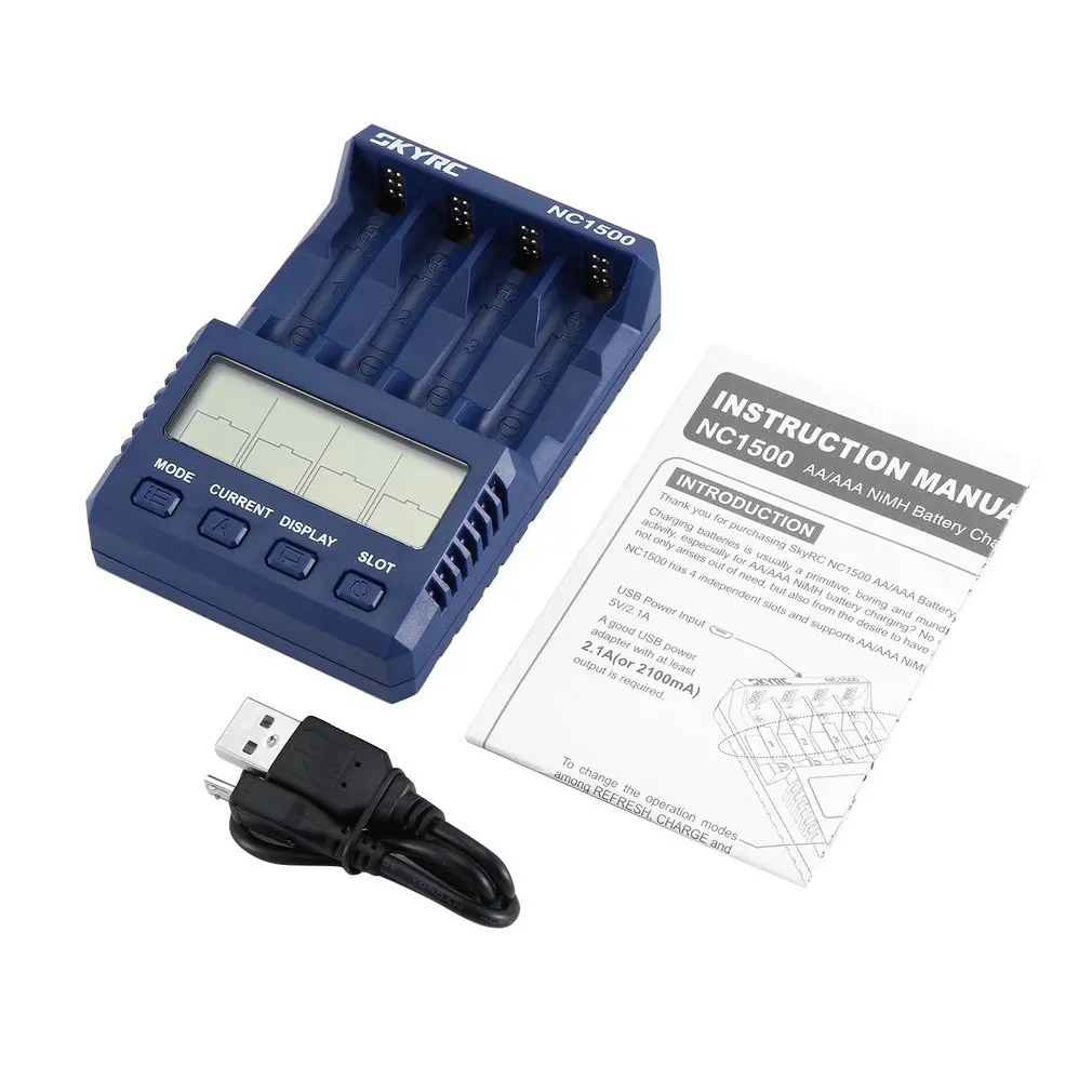 Beste Skyrc NC1500 Batterij Oplader Aa Aaa Nimh Acculader Analyzer Professionele Batterijen Lader Ontlader 4 Batterij Slots