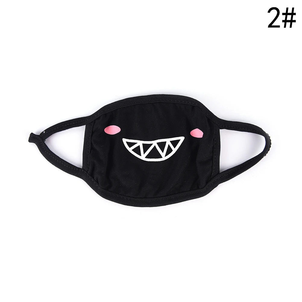 1PCS Women Men Black Anti-Dust Cotton Cute Bear Anime Cartoon Mouth Mask Kpop teeth mouth Fashion Muffle Face Mouth Masks