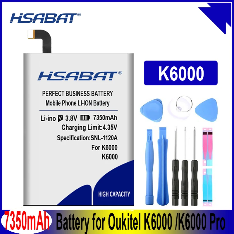 Аккумулятор HSABAT 7350 мАч для Oukitel K6000 / Pro 5 дюйма 4G LTE|Аккумуляторы мобильных