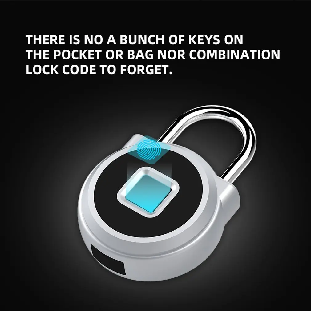 

USB Charging Fingerprint Padlock Smart Anti-Theft Keyless Fingerprint Lock P10 for Toolbox Warehouse Lockers Bicycle