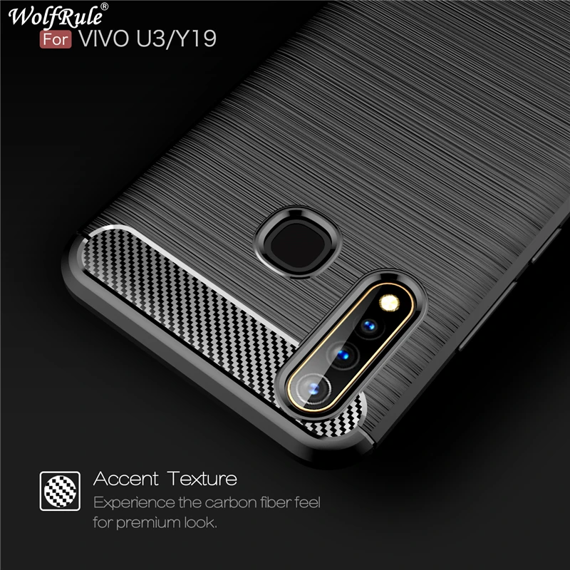 For Vivo U3 Case Cover Capa Coque Shockproof Bumper Carbon Fiber Case For Vivo Y19 Cover Fundas For Vivo Y19 U3 Phone Case 6.53