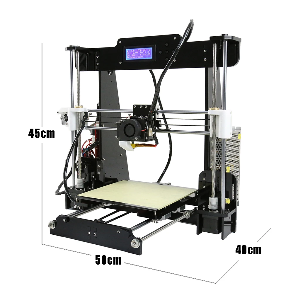 Anet A8 3D Printer Kit 3D Printer MK8 Extruder Nozzle Desktop Self Assembly Acrylic Frame LCD Screen Standard with 10M Filament