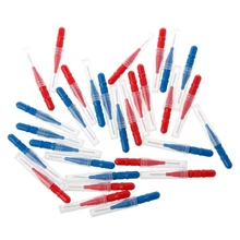 

50 Pcs Interdental Brush Stainless Steel Nylon Red and Blue Clean Tooth Floss Head Hygiene Dental Interdental Brush Toothpick