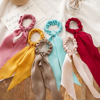 

Women Braided Hair Ties Ponytail Elastic Hair Rope For Women Solid Color Hair Tie Scrunchies Rubber Bands Ribbon Hairbands