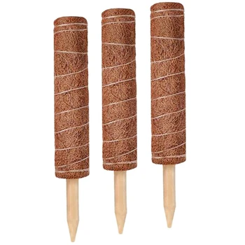 

3PCS Plant Climbing Coir Totem Pole Safe Gardening Coconut Palm Stick for Support Plants Climbing Vines and pers