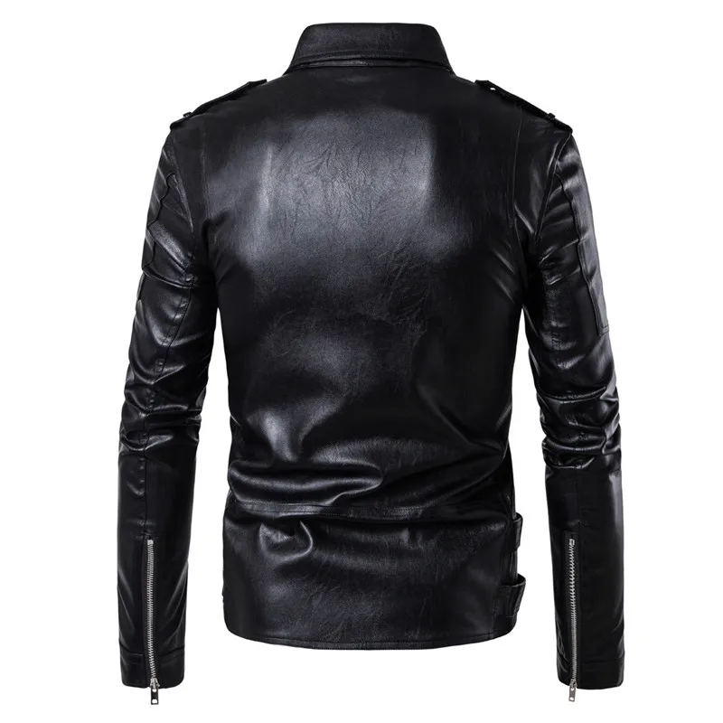 Мужские черные кожаные куртки, мужские пальто, 5XL модный ремень, мотоциклетная верхняя одежда из искусственной кожи, мужская куртка высокого качества, брендовая одежда