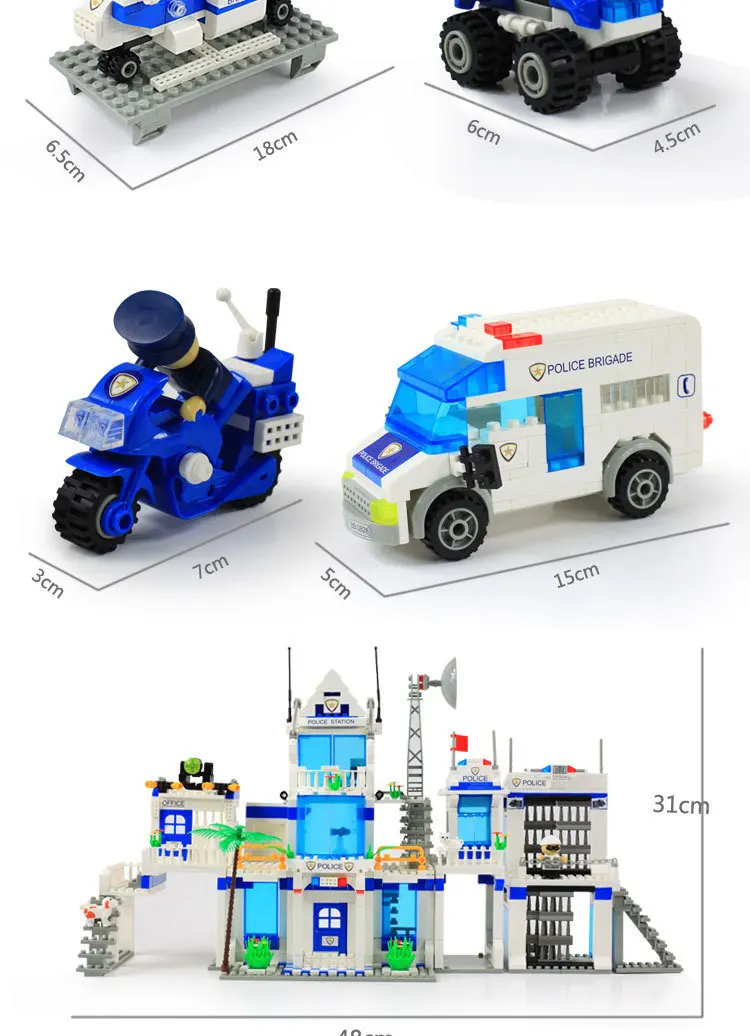 Модель строительных комплектов совместима с городским очень большим полицейским участком 3D блоки обучающая модель строительные игрушки