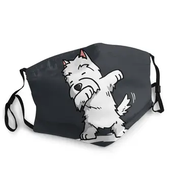 

Dabbing Highland Terrier Dog Non-Disposable Mouth Face Mask Printed Anti Haze Dustproof Protection Respirator Mouth Muffle