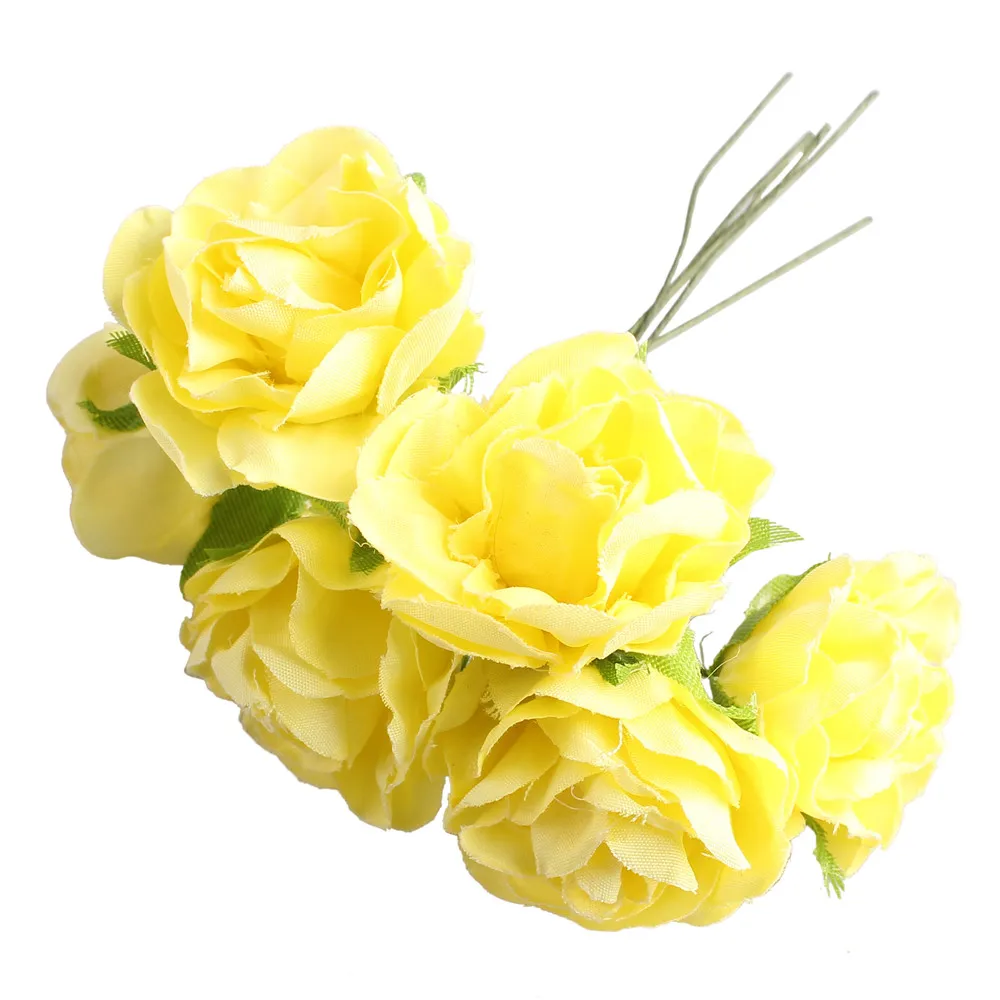 

30PCS Beautiful Rose Peony Artificial Silk Flowers Small White Bouquet Party Winter Wedding Decoration Fake Flowers Accessory