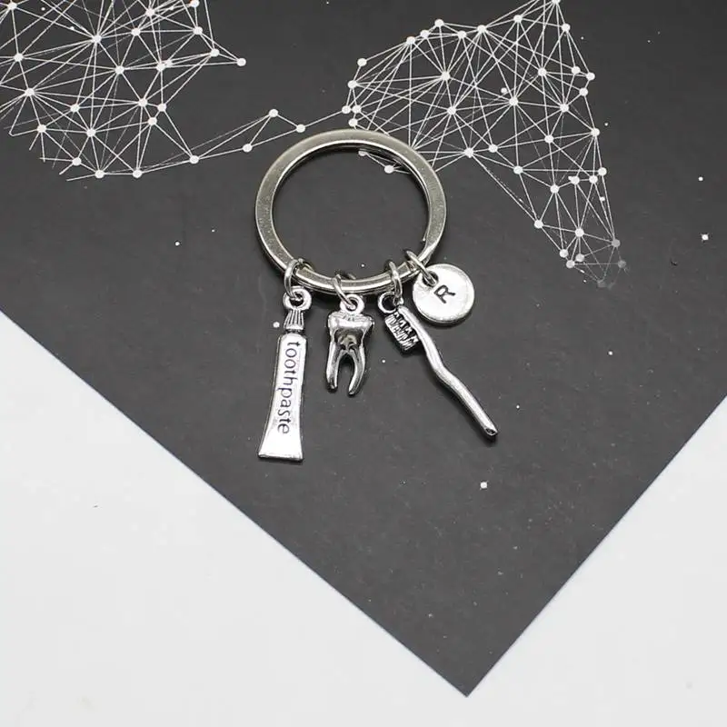 Креативный брелок зубная щетка буква цепочка для ключей с подвесками на