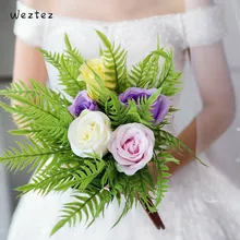 Букеты Свадебные невесты букет невесты розовые листья эвкалипта букеты цветок из искусственного шелка Свадебные аксессуары SPH48