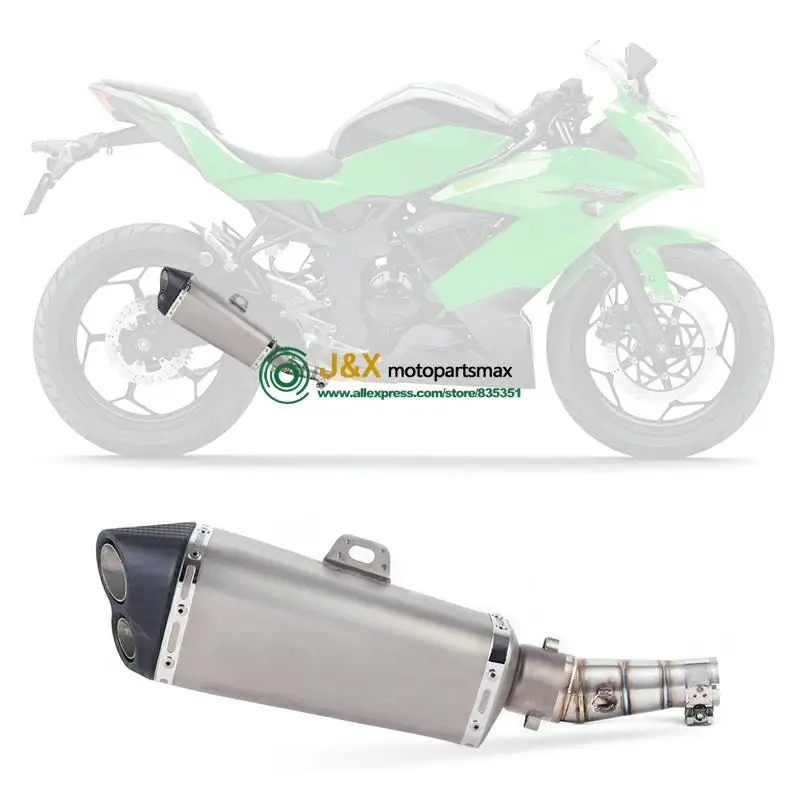 Ninja250R Ninja300 средняя выхлопная труба мотоцикла для Kawasaki Z250 2008- ниндзя 300 2013- ниндзя 250R 2008-2012