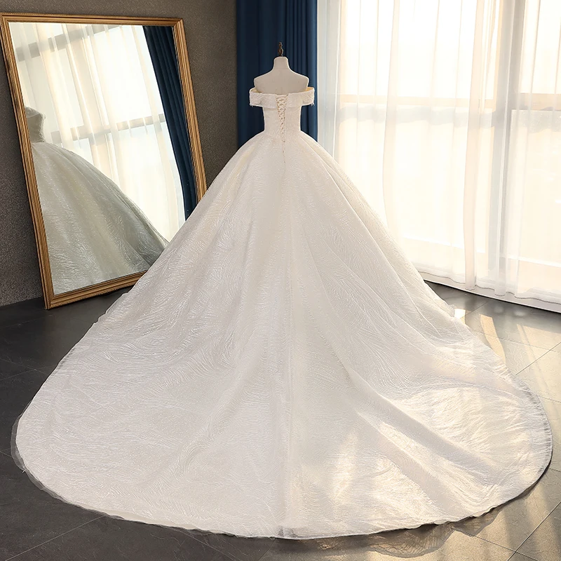 Fansmile качественные Длинные Свадебные платья Vestido De Noiva с кружевом размера плюс Индивидуальные свадебные платья свадебное платье FSM-068T