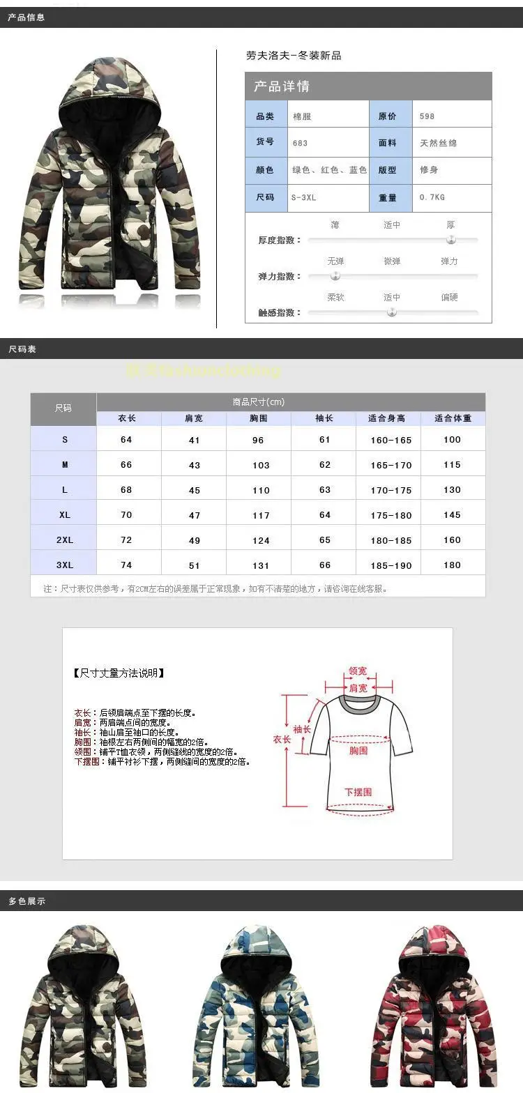 Зимний стиль Модное камуфляжное пальто поставка товаров AliExpress