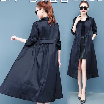 

Spring Autumn Long Trench Coats 2020 New Korean Long Middle-aged Lady Windbreaker Female Coat B58