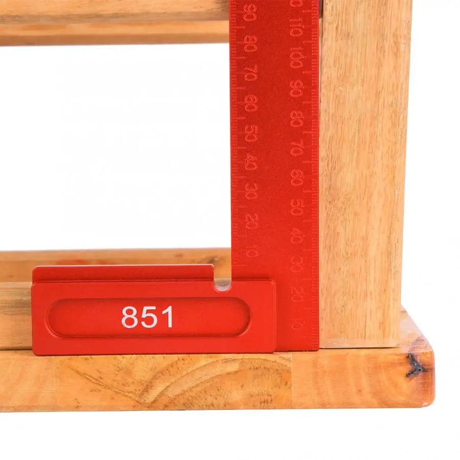 Right Angle Ruler Aluminum Alloy 90 Degrees L-Shaped Woodworking Carpenter Tool 0-200mm for Boxes Picture Frames Shelf Cabinet