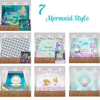 

Mermaid backdrop Under the Sea Photography Background for Party Decoration Fish Scale Newborn Birthday Theme Parties Backdrops