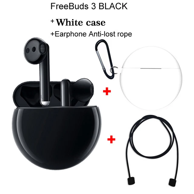 HUAWEI FreeBuds 3 беспроводные Bluetooth наушники-вкладыши kirin A1 интеллектуальное шумоподавление управление краном Быстрая зарядка FreeBuds3 - Цвет: Black Whit case Rope