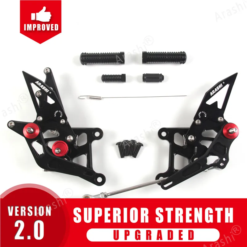 ARASHI для HONDA CBR250R 2011 2012 2013 Rearset регулируемая подножка CNC-machined Rider задние комплекты мотоциклетная подножка CBR 250 R - Цвет: Black