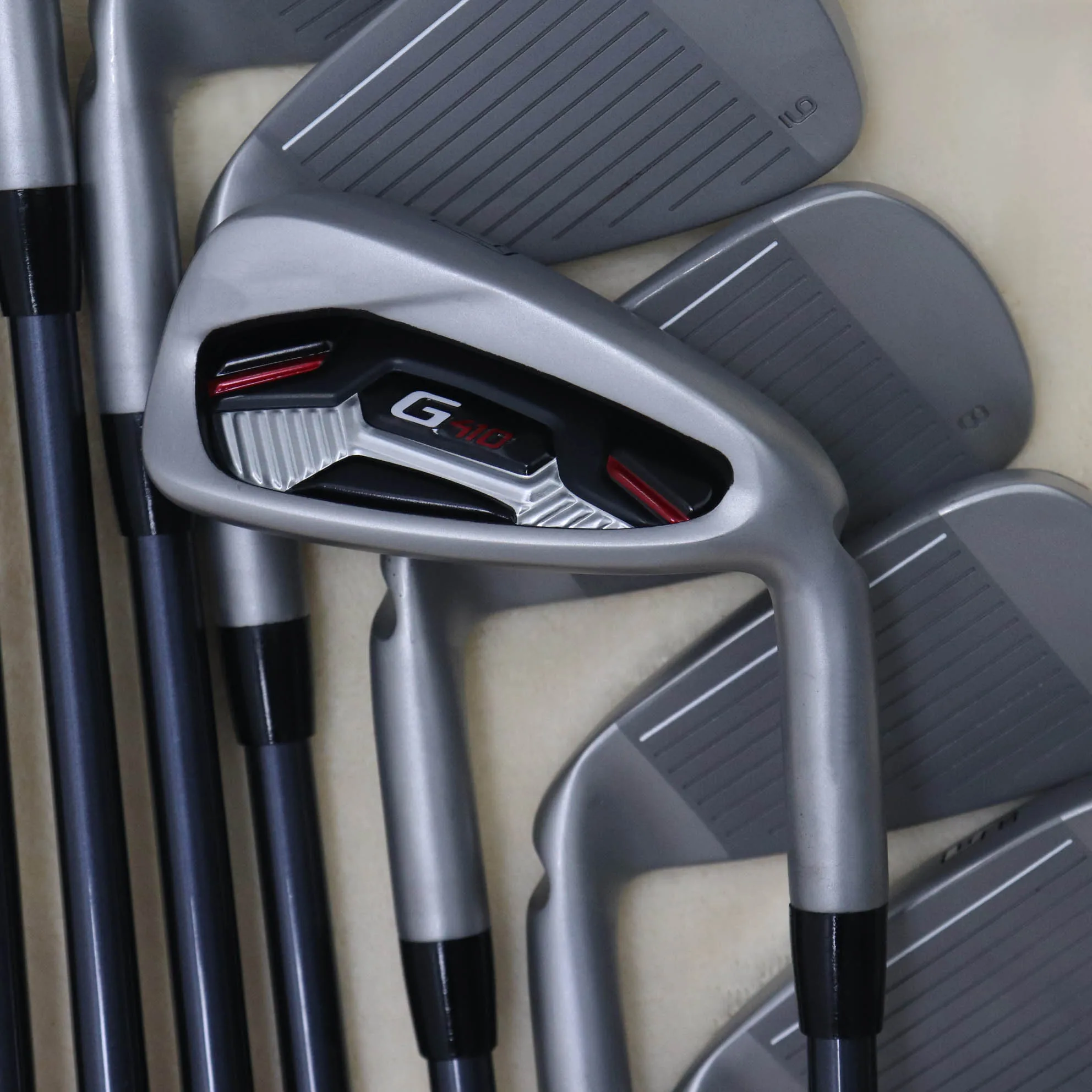 

Golf Clubs G410 Irons G410 Golf Irons Set 4-9UWS (9 packs) R/S/SR elastic shaft graphite or steel, with head cover free shipping