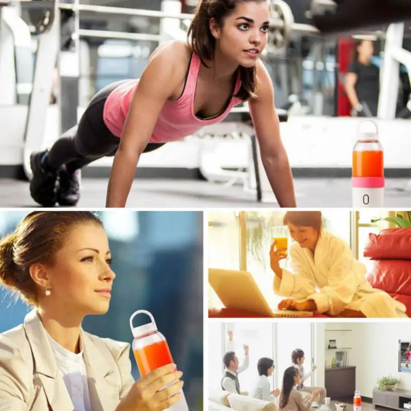 ortable USB Charged Juicer Cup Rechargeable Vegetable Fruit Blender Squeezer For Outdoor Travel Water Bottle With Holder