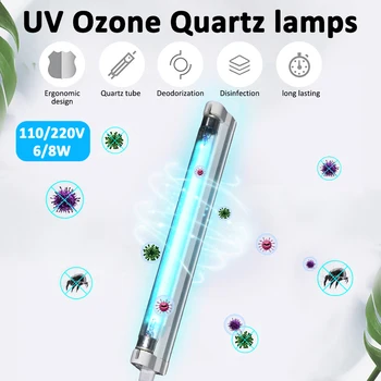 

6W 8W Ultraviolet Germicidal Light T5 Tube With Fixture UVC Disinfection Sterilizer Kill Dust Mite UV quartz lamp