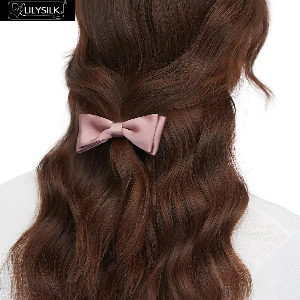 

LilySilk Bow Silk Hair Clip Simple Women New Free Shipping