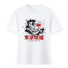 

Tokyo Ghoul Kaneki Ken Cartoon Comic T-Shirt Cute Print Men's and Women's Tops Short Sleeve Sasaki Haise Tee Top