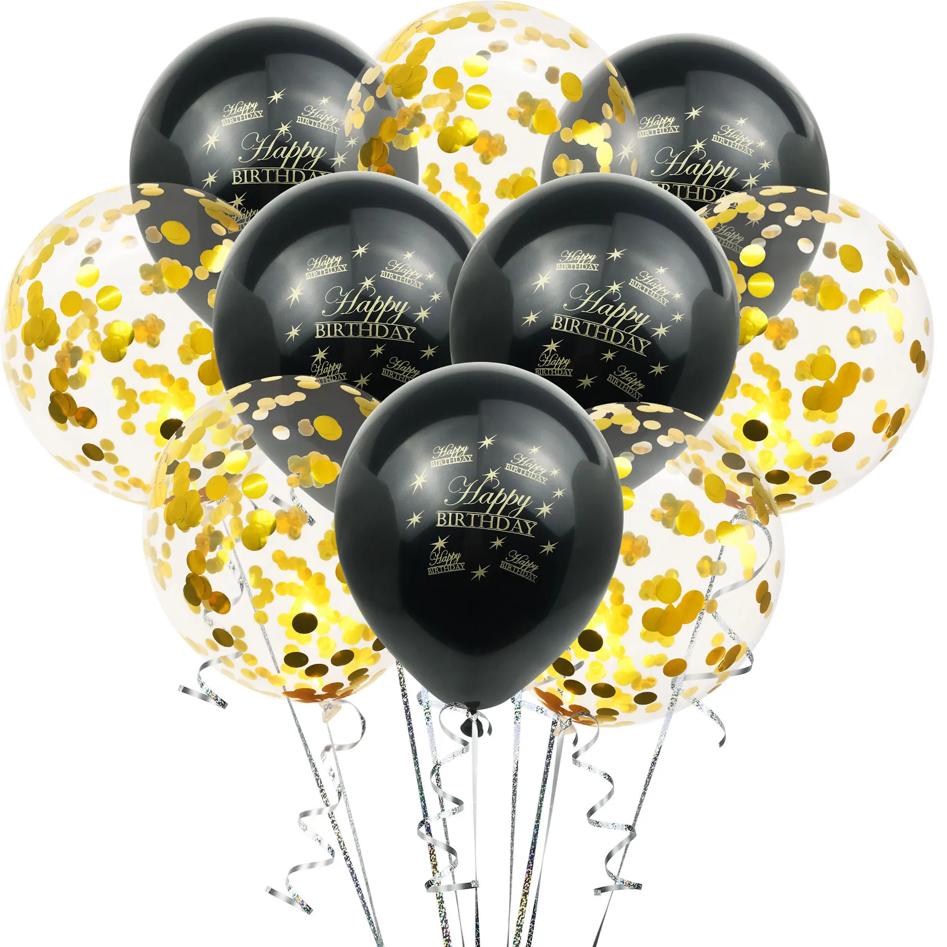 HP-black confetti Воздушный шар на день рождения 30, 40, 50 лет, украшение на день рождения, шар с цифрами 50 лет, золотой, черный, на день рождения - Цвет: HP-black confetti